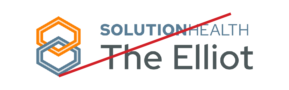 Retired logo, no longer approved for use: SolutionHealth The Elliot