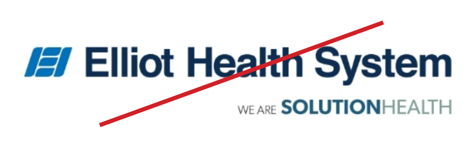 Retired logo, no longer approved for use: Elliot Health System, We Are SolutionHealth