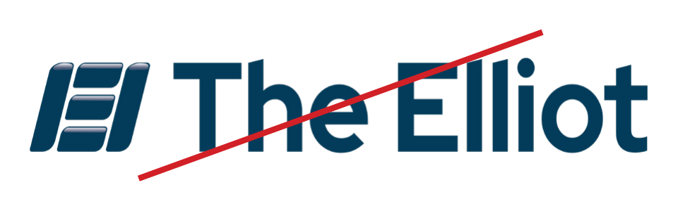 Retired logo, no longer approved for use: The Elliot