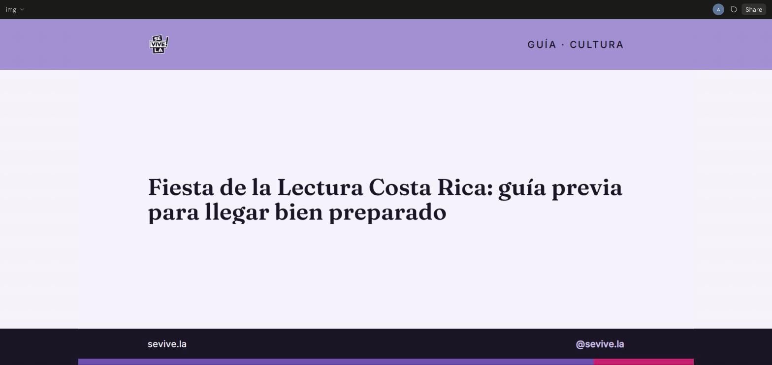 Portada de marca SeViveLa para la guía de la Fiesta de la Lectura Costa Rica