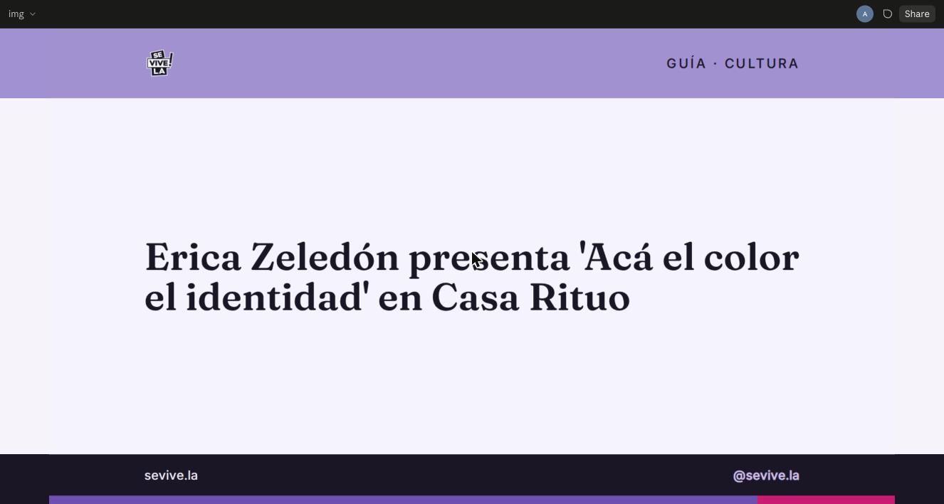 Portada de marca SeViveLa para la guía de Erica Zeledón en Casa Rituo