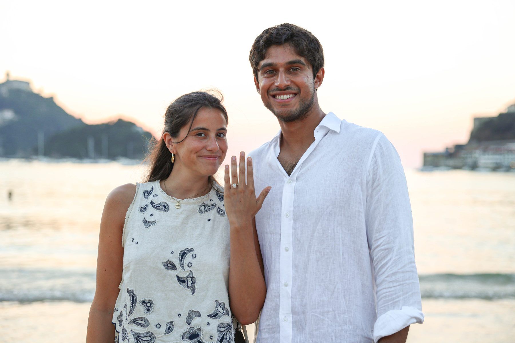 Pedida de mano en la concha
