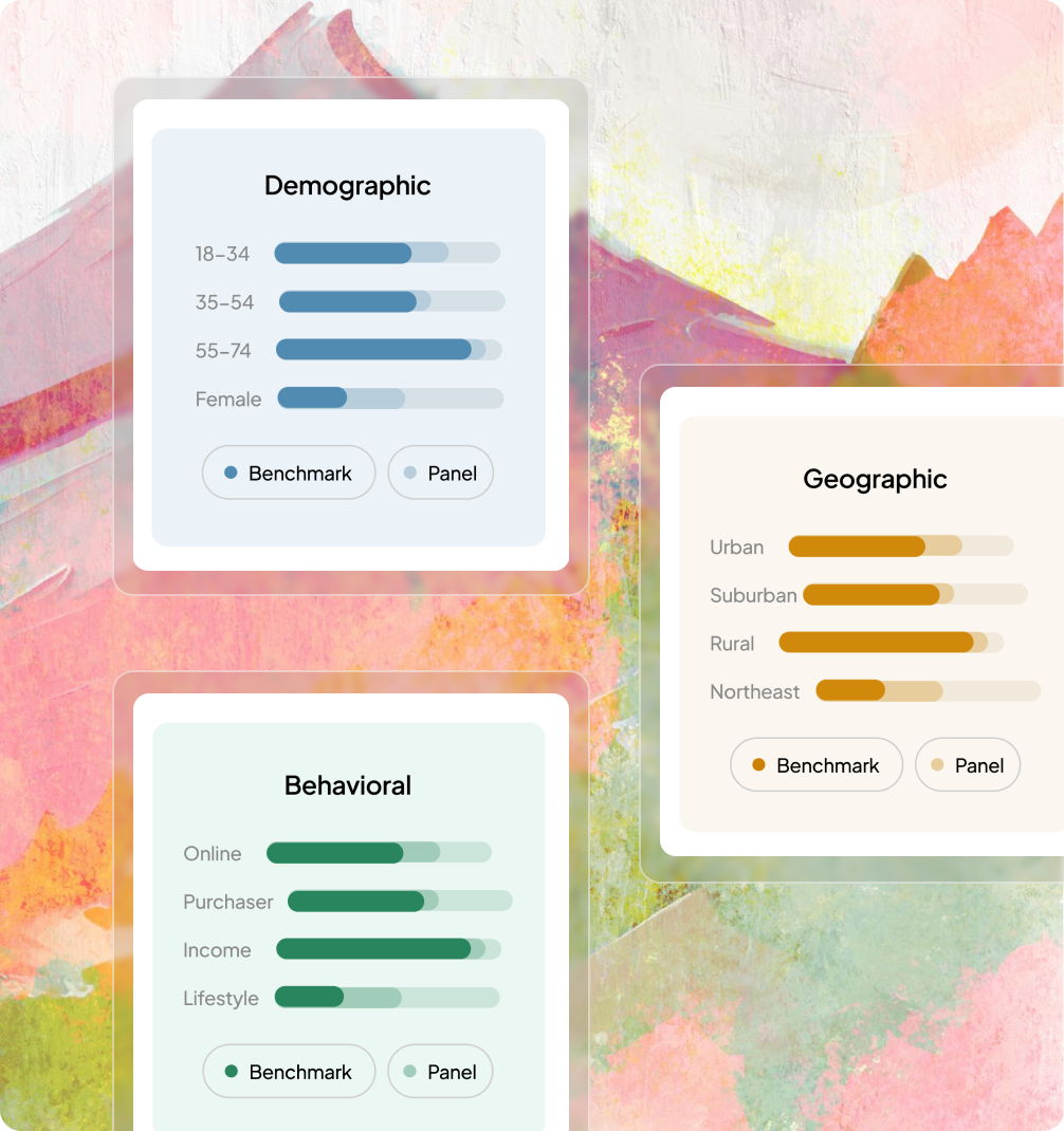 Recruit panels that align with population benchmarks