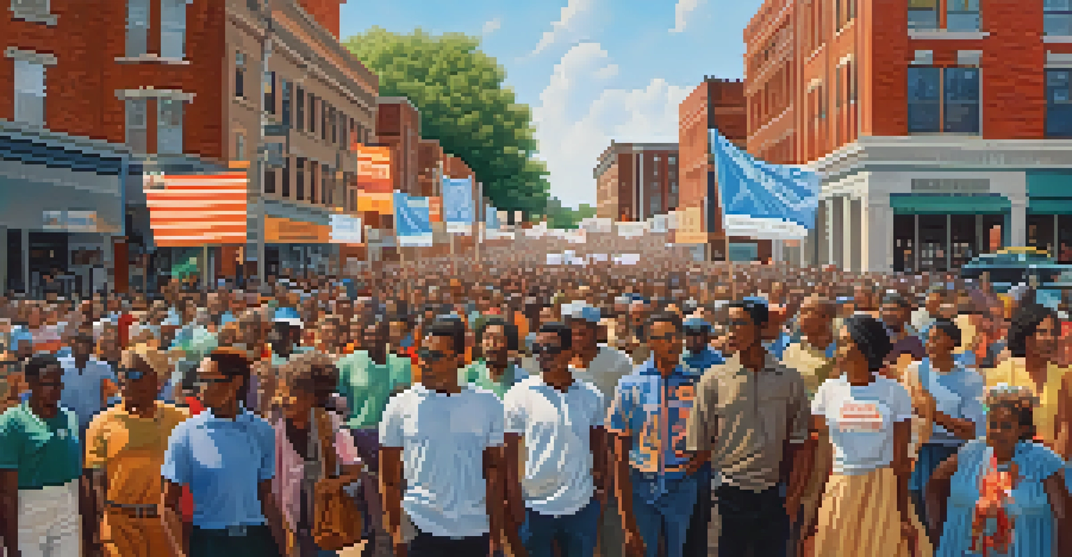 Activists from the Civil Rights Movement participating in a peaceful protest with banners for equality in North Carolina.