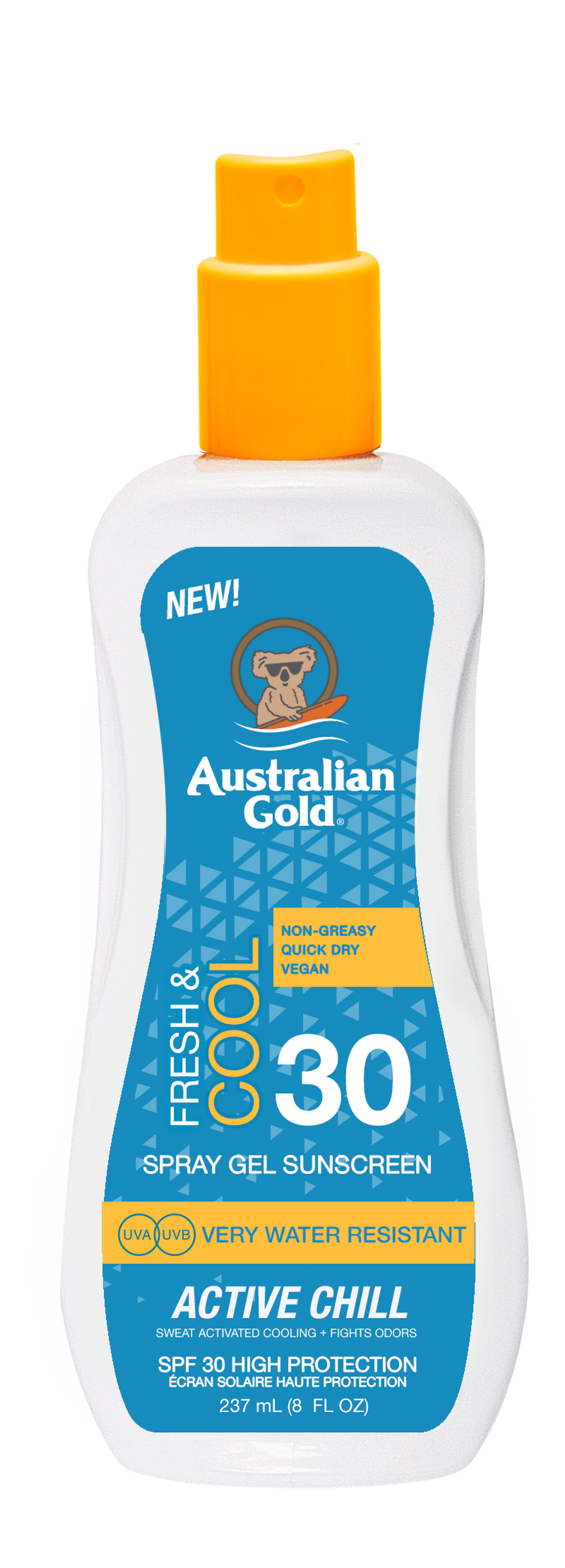 Australian Gold Spf 30 Spray Gel Active Chill 237ml 1