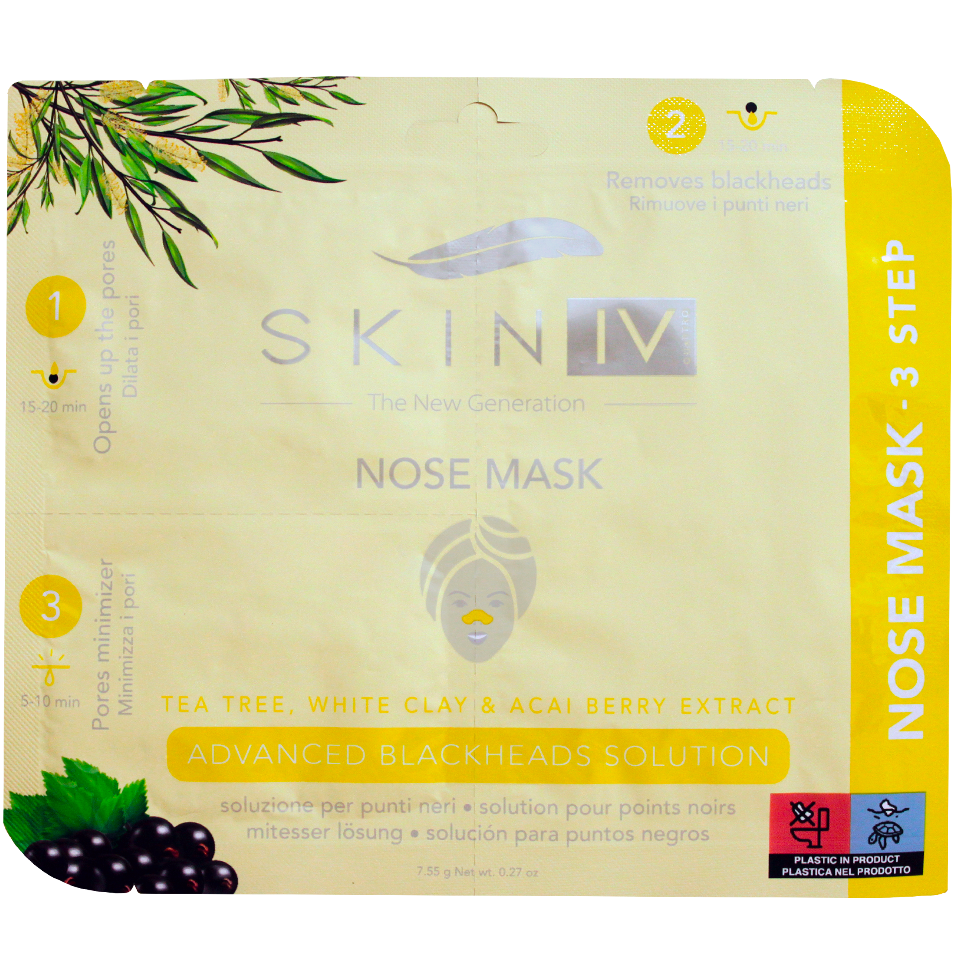 Skin IV Maschera Naso Ad Azione Purificante In 3 Step 1