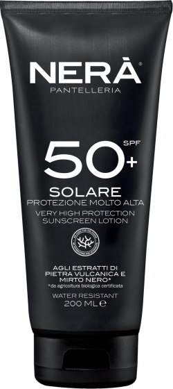 Spf 50+ Crema Solare Protezione Molto Alta Nerà Pantelleria