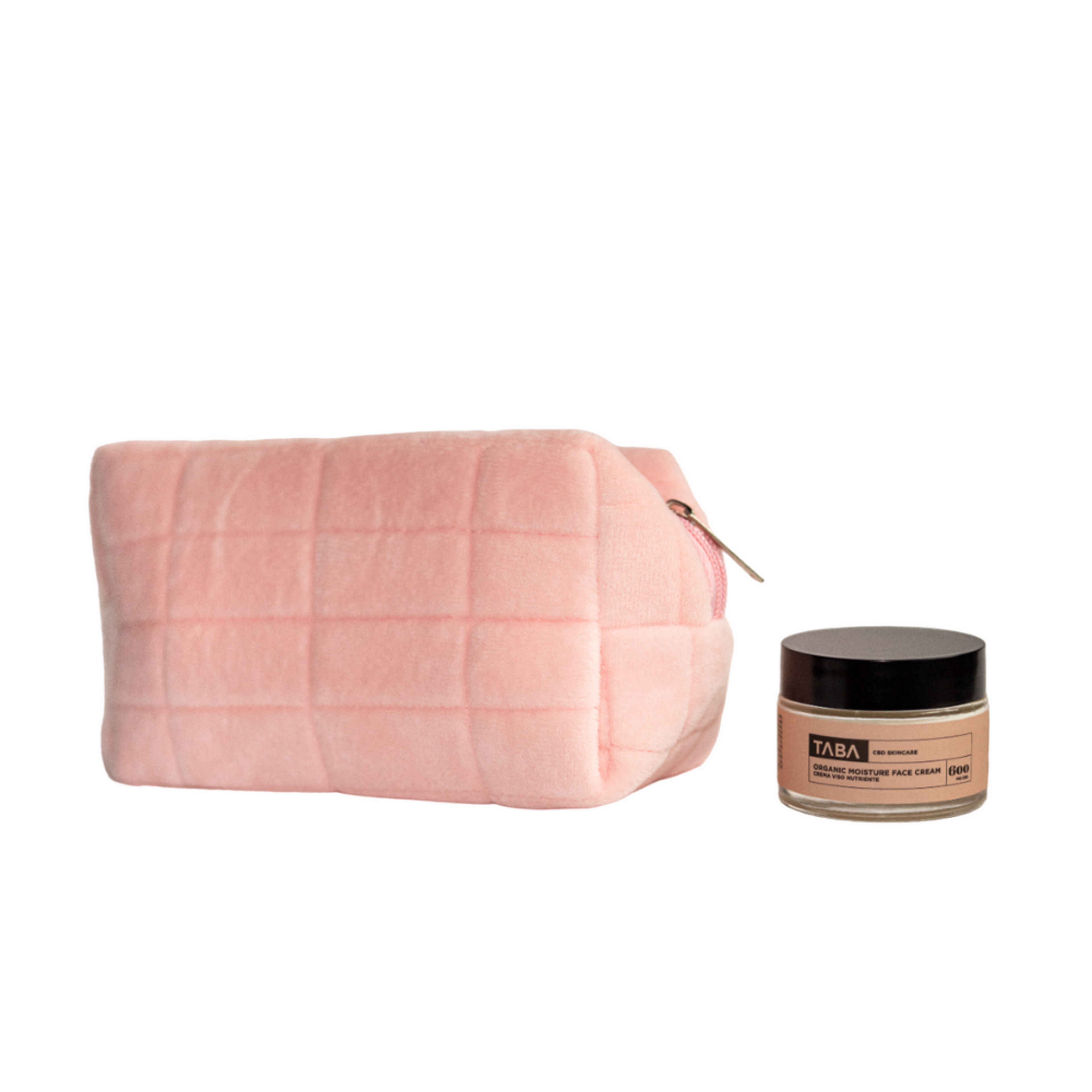 Taba Moisture Face Cream And Velvet Pink Beauty Bag 1
