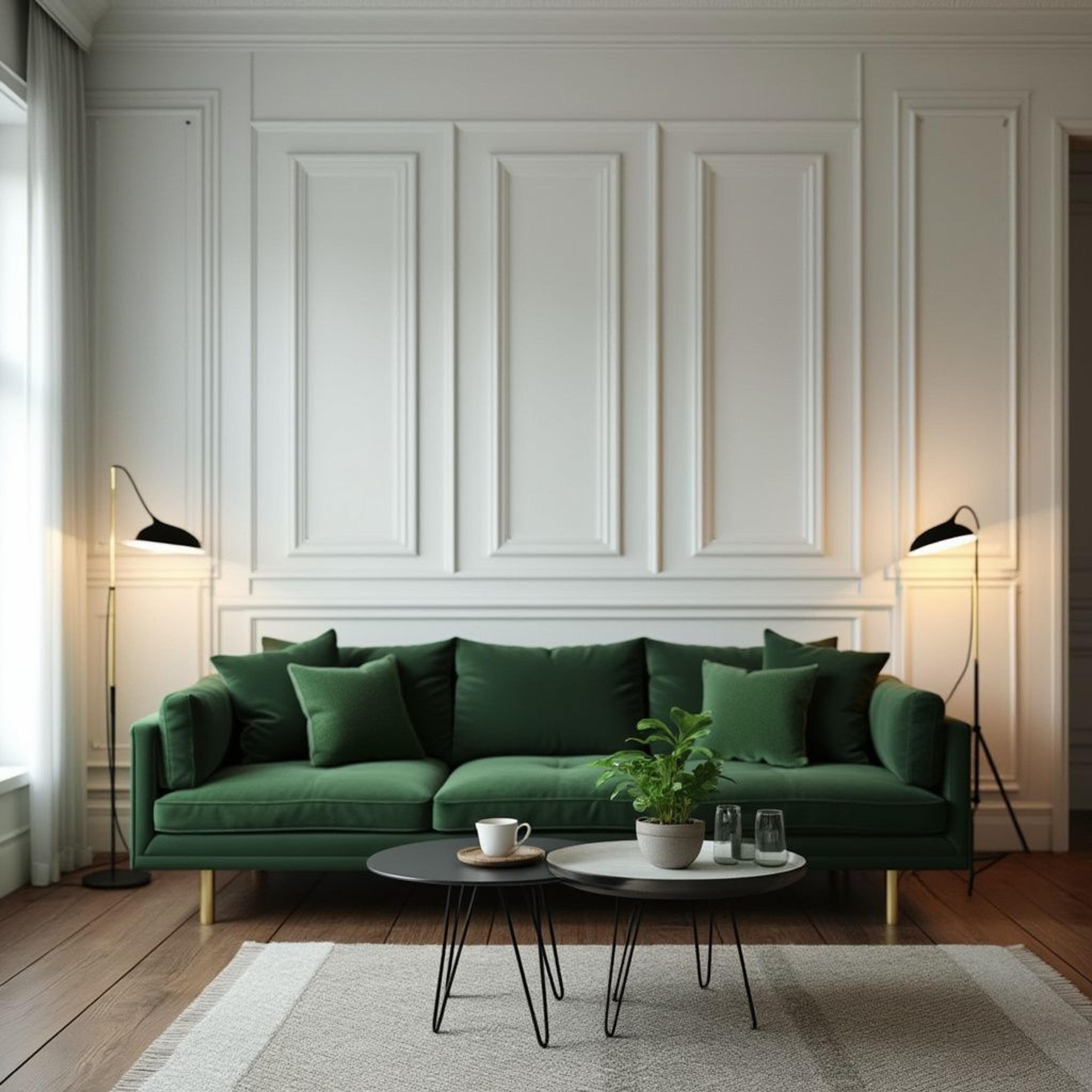 green-sofa-new-classic-interior-style