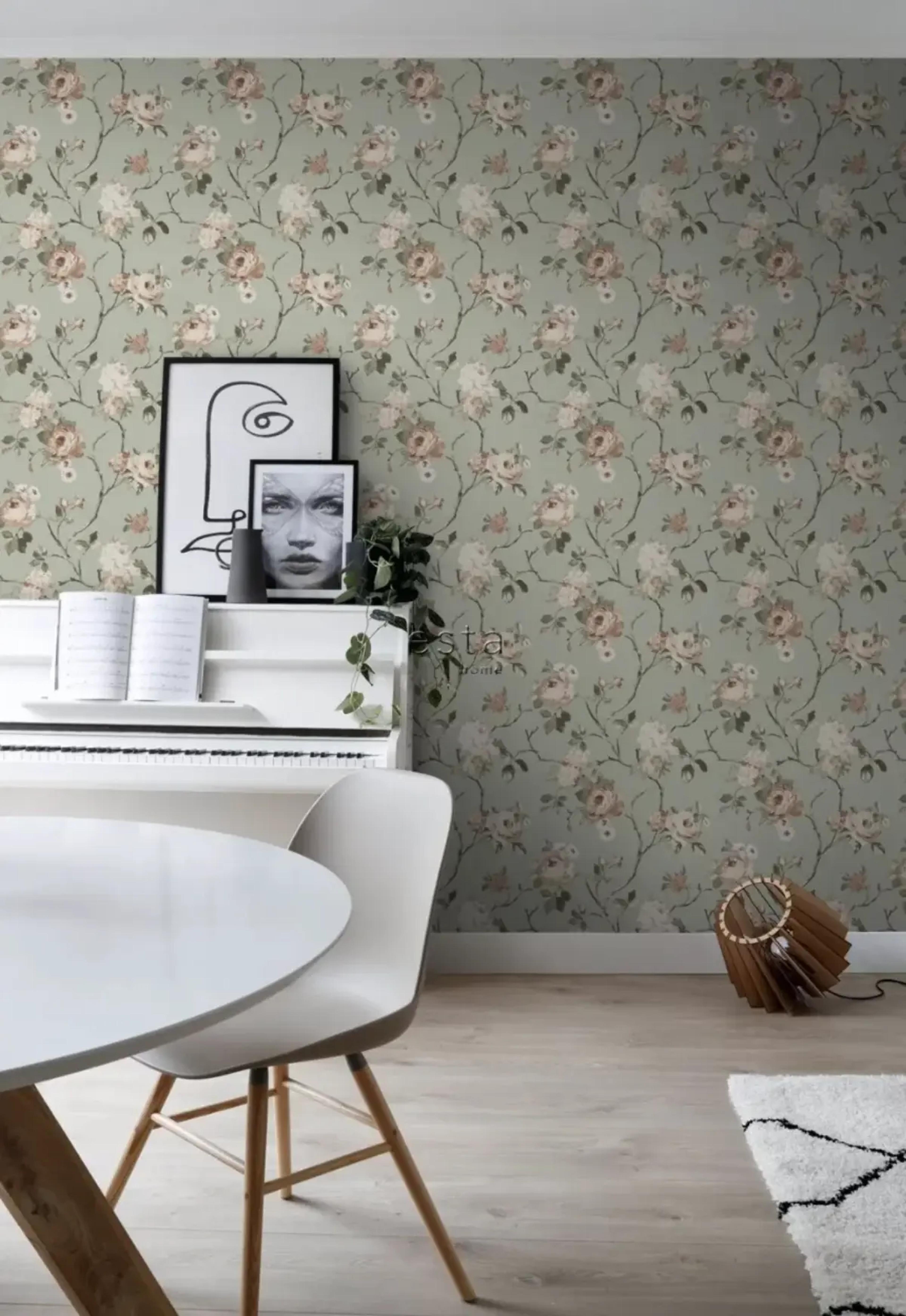 vintage-bloemen-behang