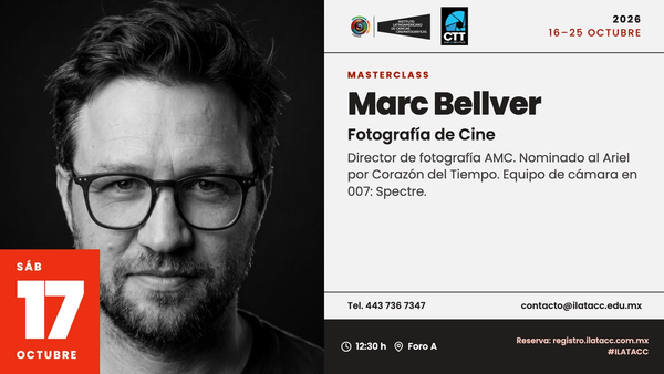 Marc Bellver, director de fotografía de 007: Spectre, dará masterclass en ILATACC durante el FICM 2026
