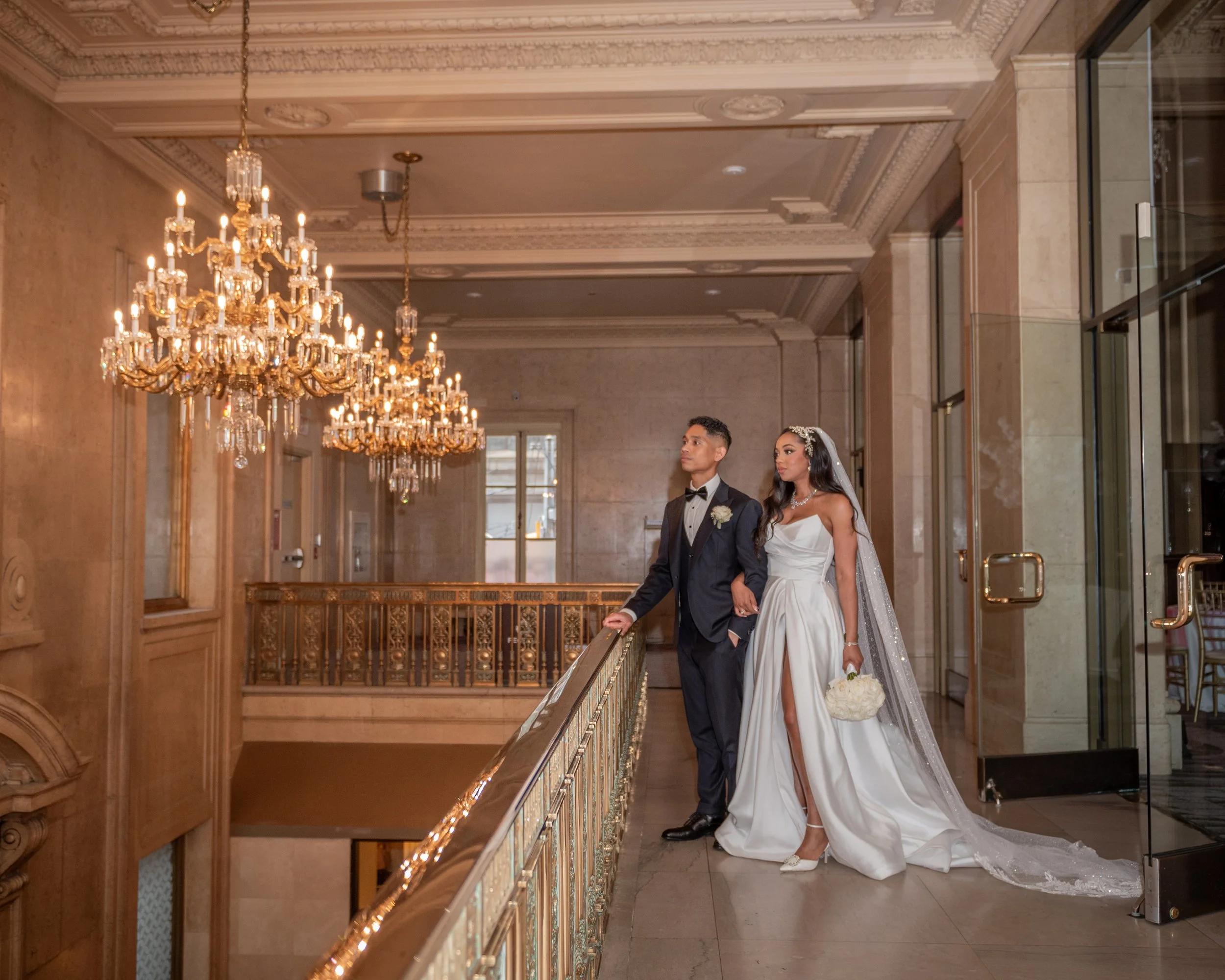 A Toronto couple during their wedding ceremony