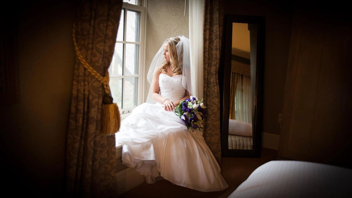 Bride pondering her wedding