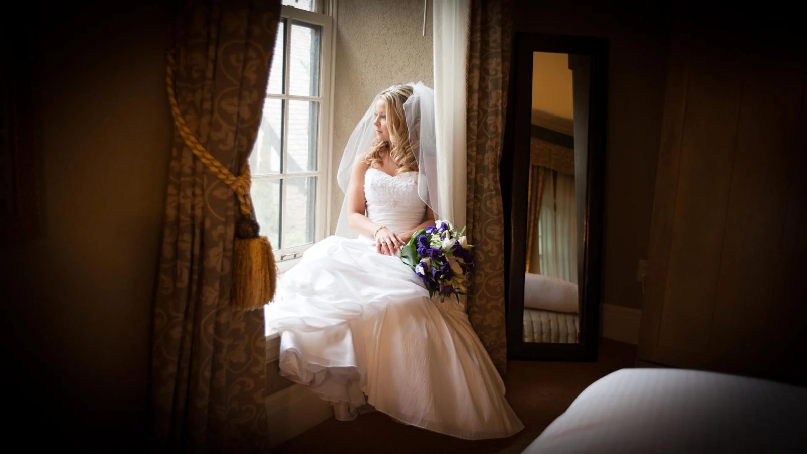 Bride pondering her wedding