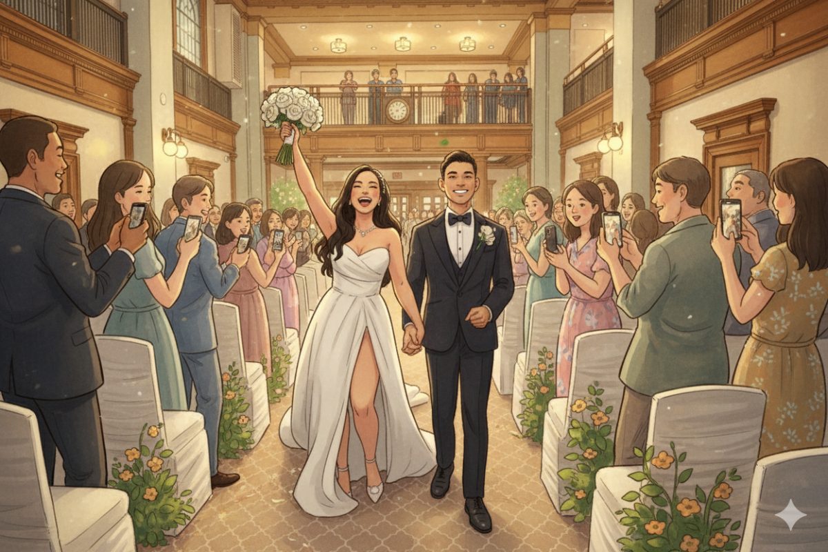 AI-generated wedding artwork at SIGS Photography studio, Toronto wedding photography