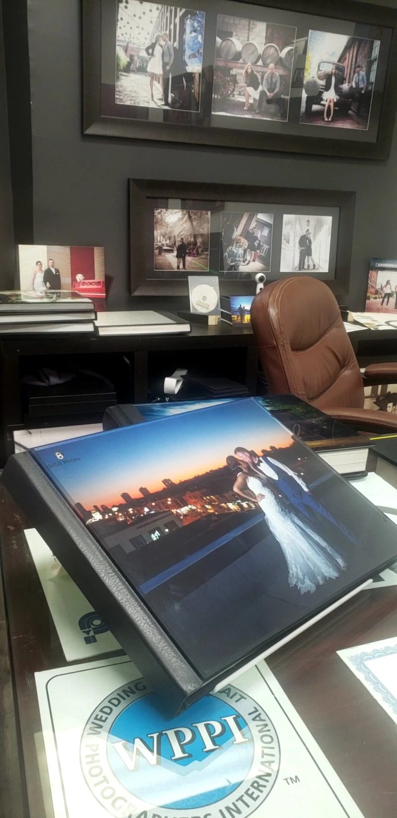 Layflat wedding album at SIGS Photography studio, Toronto wedding photography