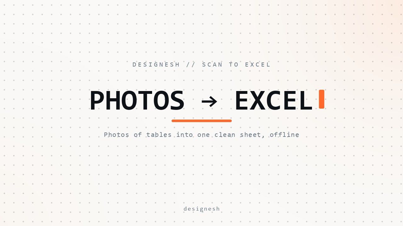 Scan to Excel preview