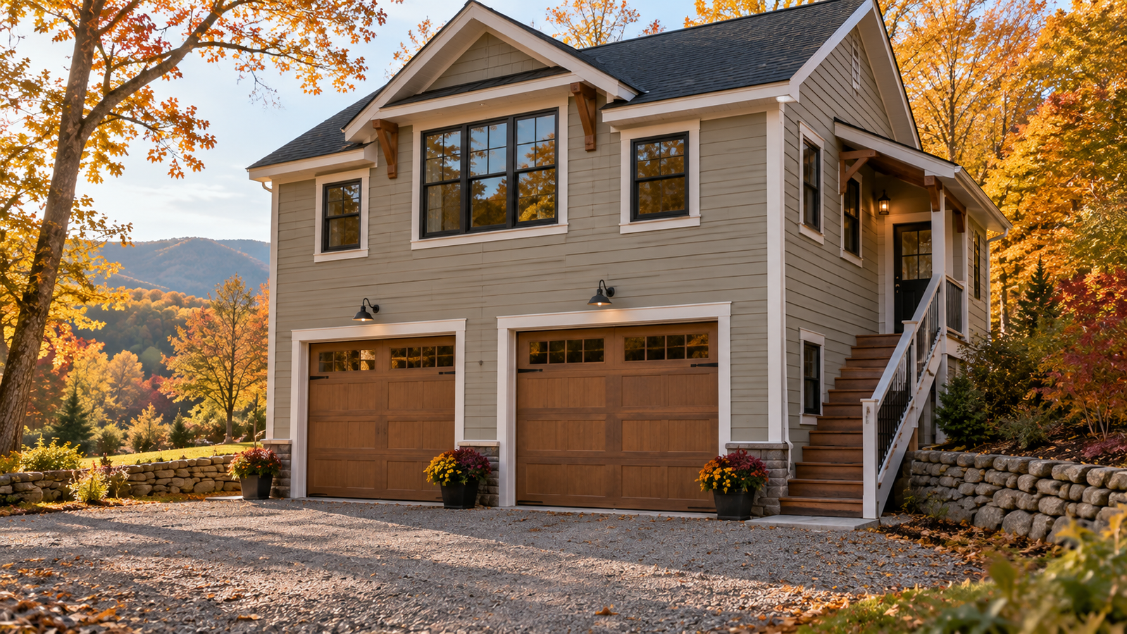 Garage apartment ADU in Vermont designed and built by Tradecraft VT.