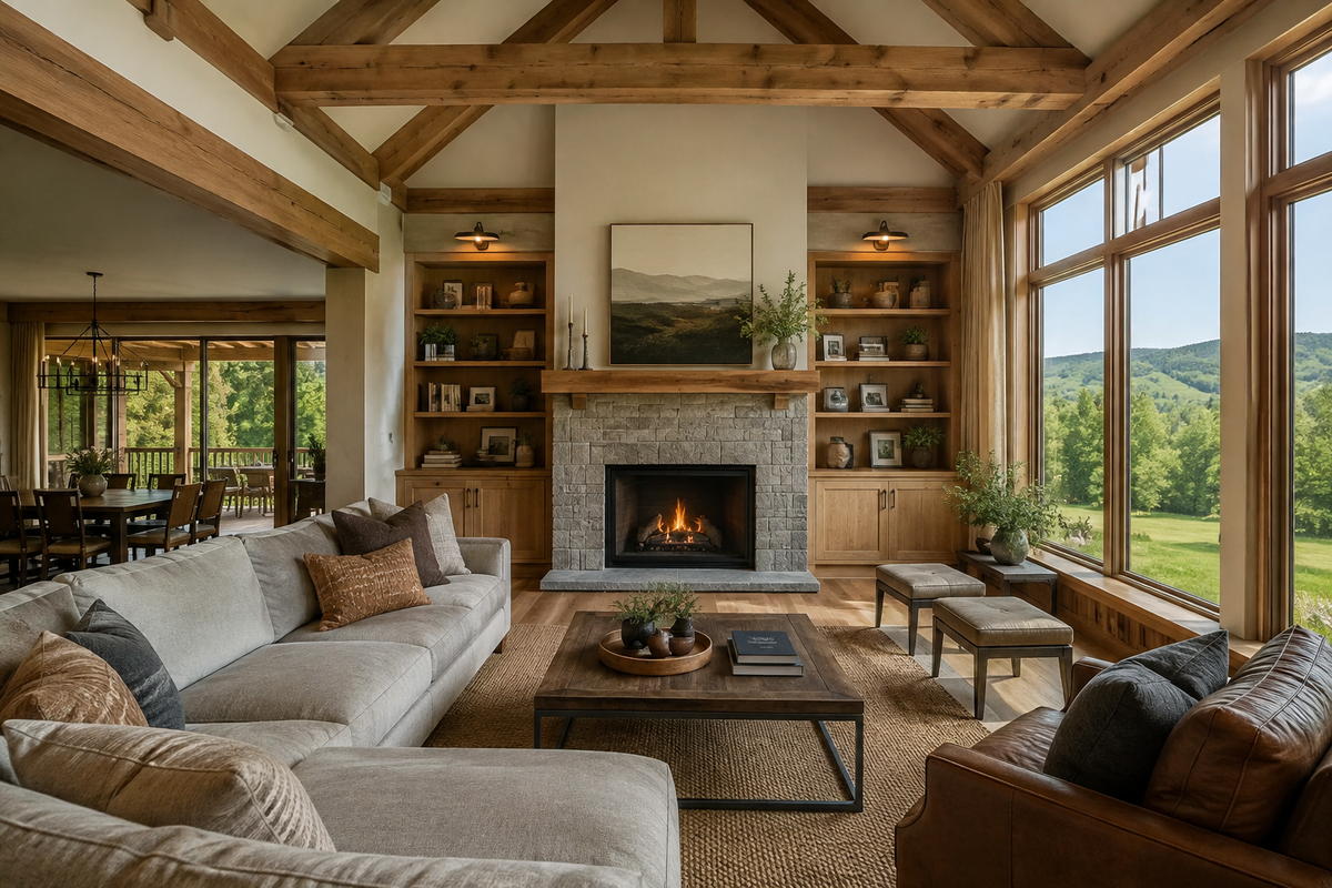 Custom home interior with handcrafted woodwork in Chittenden County, Vermont by Tradecraft VT.