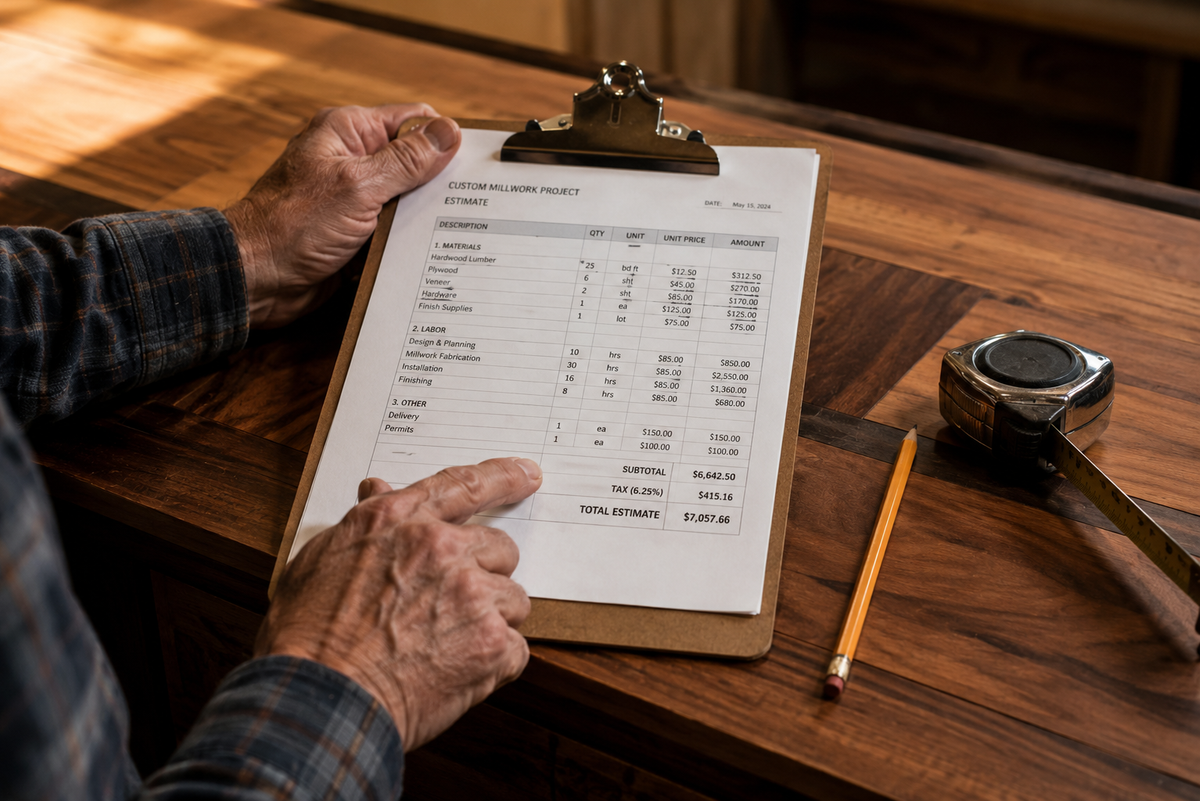 An open-book, itemized estimate provided by Tradecraft VT, a trusted remodeling contractor in Burlington.