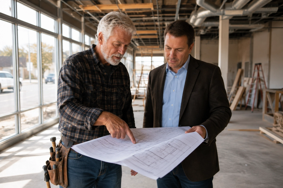 General contractor Tim Chila discussing a commercial renovation and retail fit-out in Burlington, Vermont.