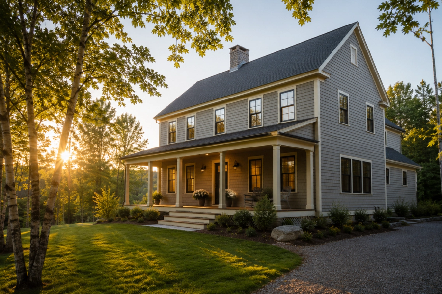 A custom home built in Chittenden County, Vermont by Tradecraft VT.
