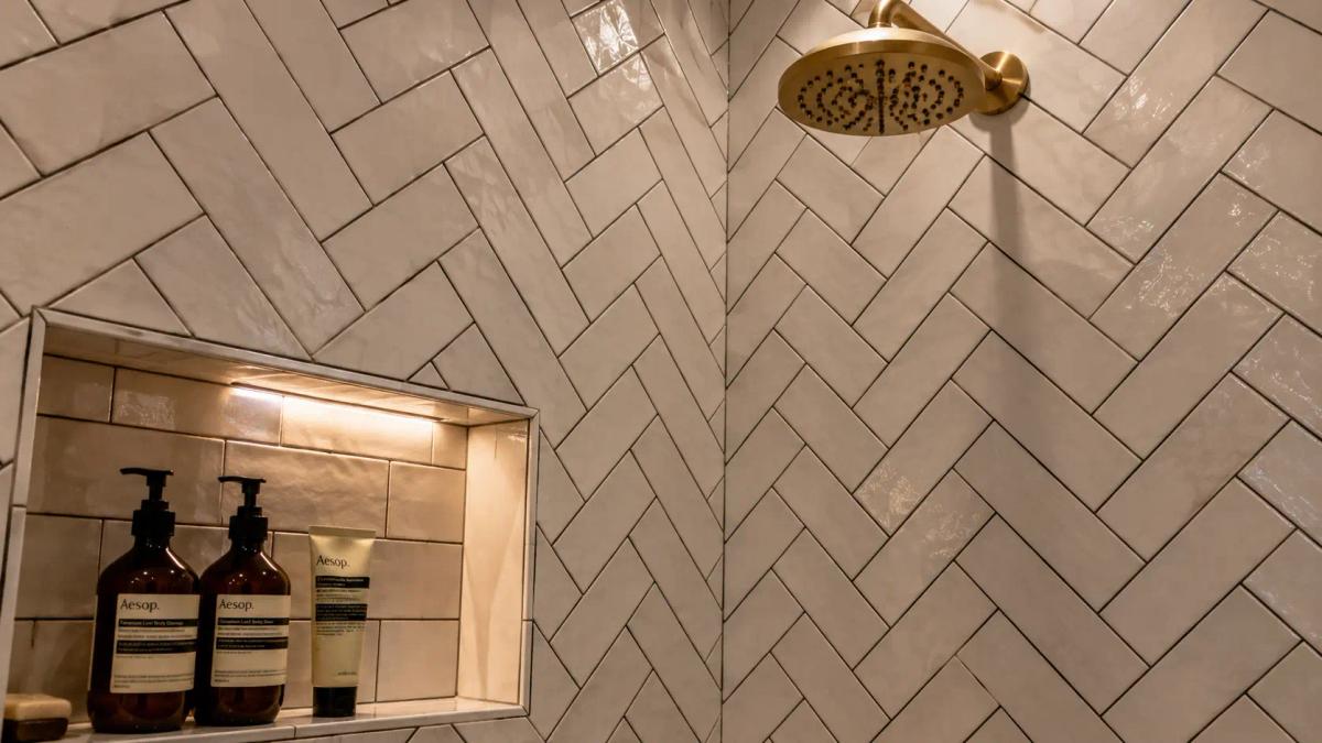 Custom tile work in a Vermont bathroom remodel