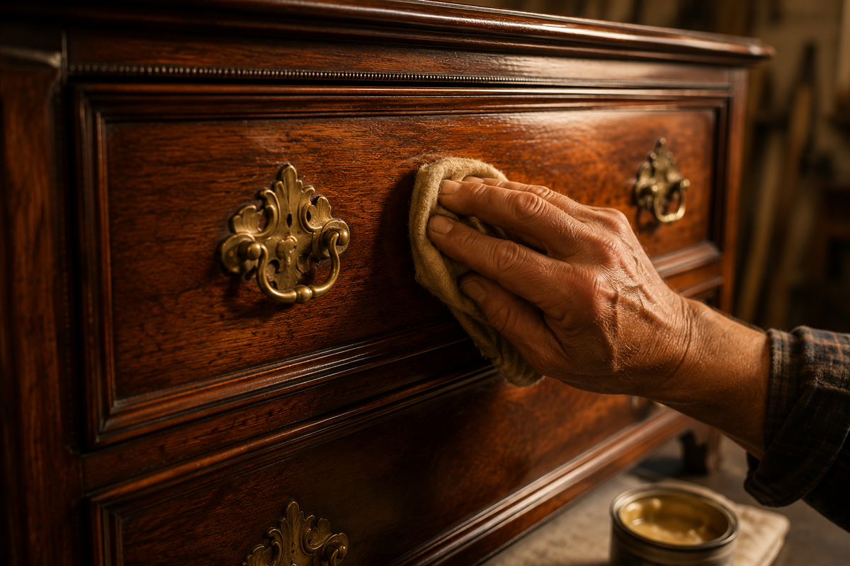 A beautifully restored antique dresser highlighting the value and craftsmanship of furniture restoration.