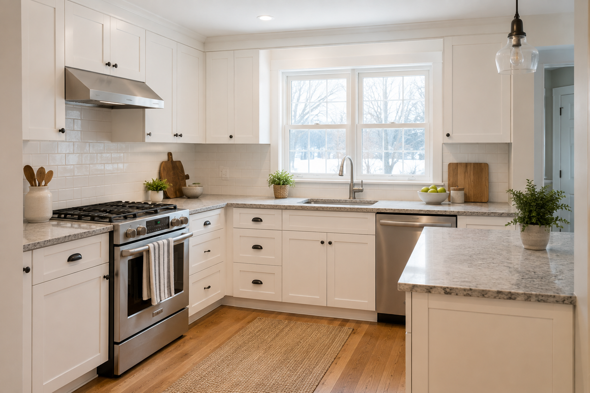 Kitchen refresh before home sale by Tradecraft VT in Chittenden County Vermont.