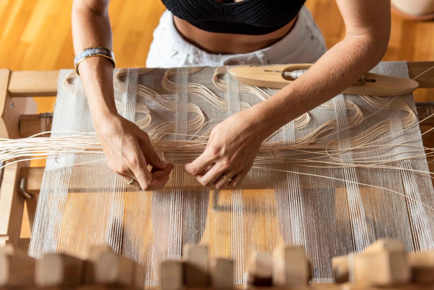 Weaving Lin & Rotin in the workshop