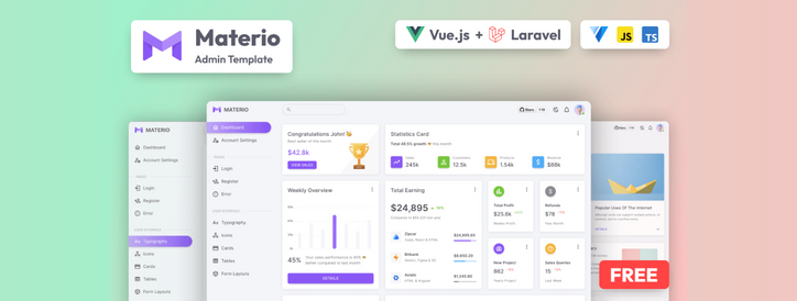 image of Materio – Vuetify Vuejs Laravel Admin Template Free
