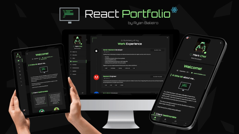 image of React Portfolio Template