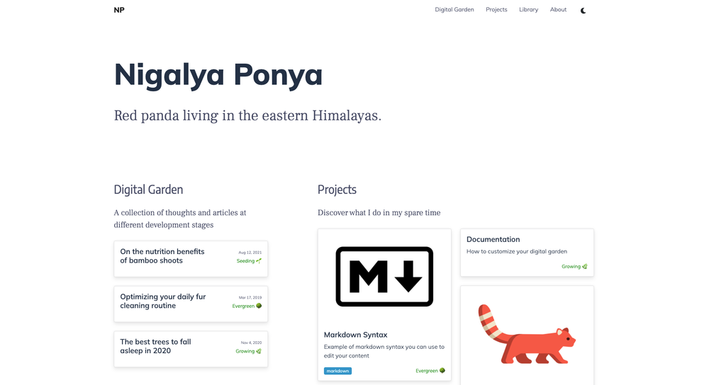 image of Hugo Digital Garden Theme