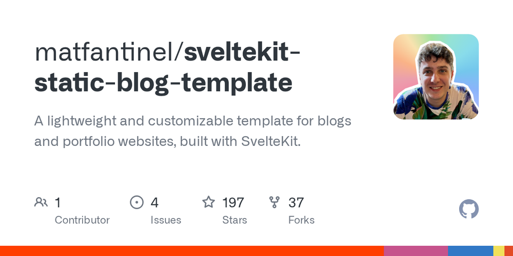 image of SvelteKit Static Blog Template