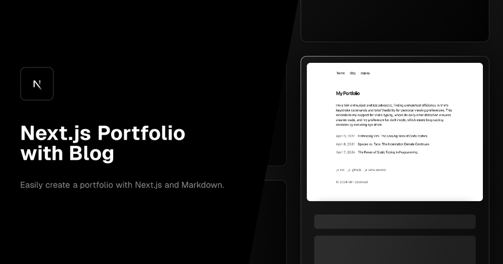 image of Next.js Portfolio with Blog