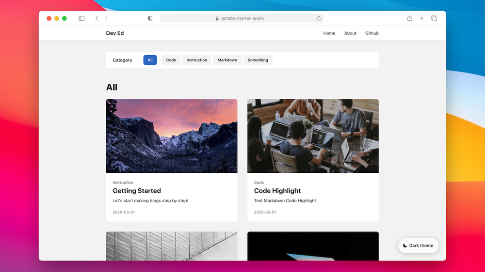 image of Gatsby Starter Apple