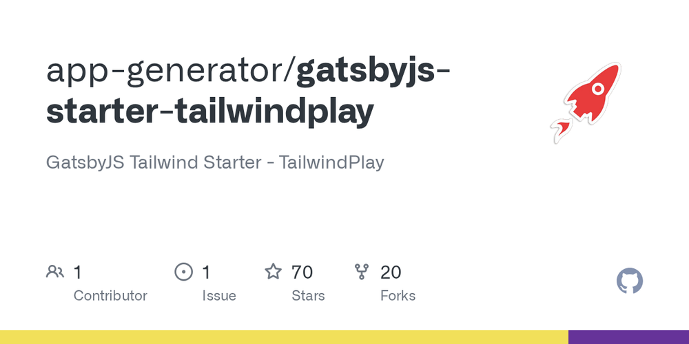 image of GatsbyJS Tailwind Starter - TailwindPlay