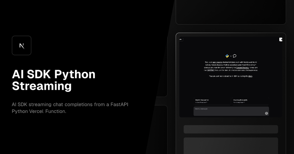 image of AI SDK Python Streaming