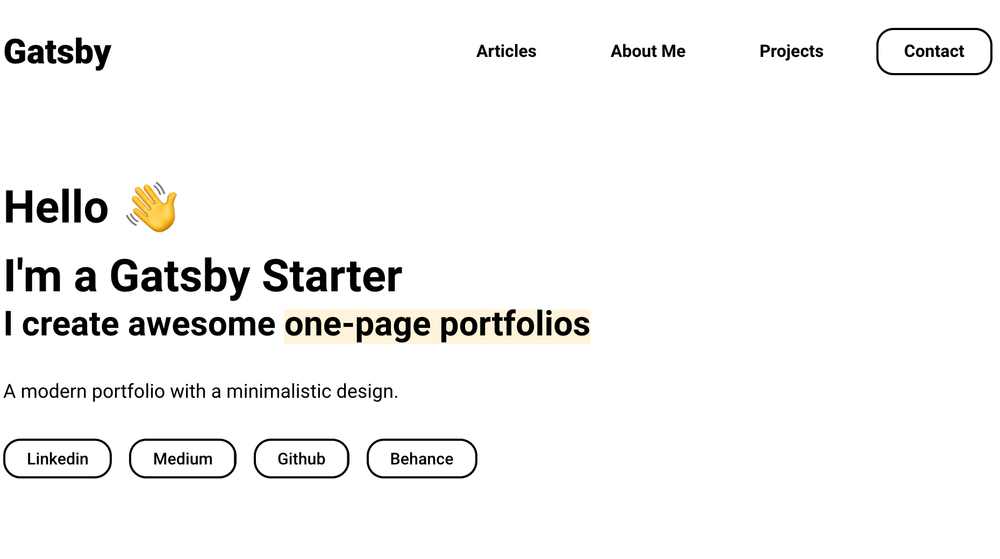 image of Gatsby Theme Portfolio Minimal