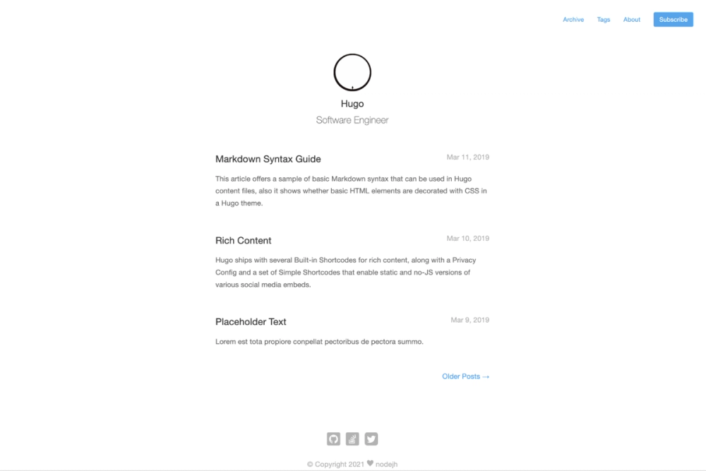 image of Hugo Theme Mini