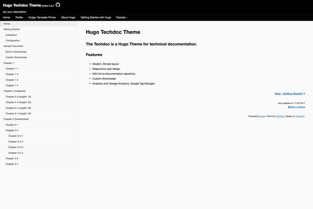 image of Hugo Theme Techdoc