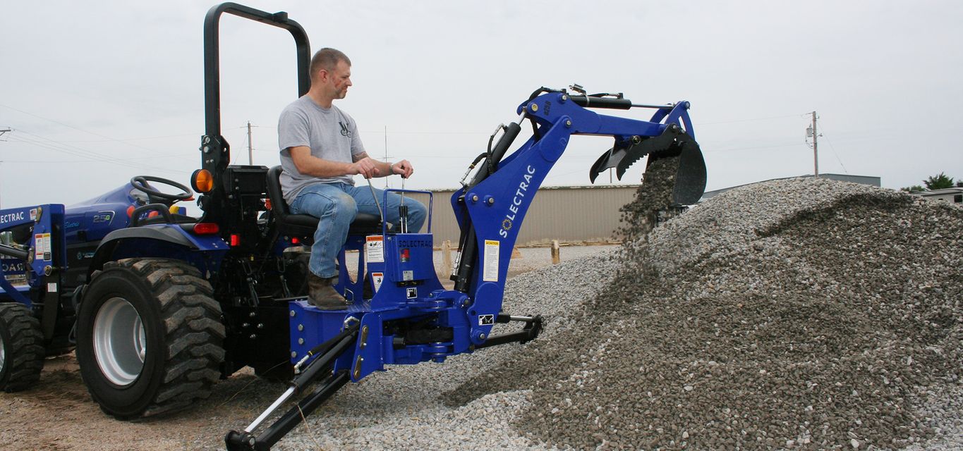 e25 Electric Tractor with Backhoe Solectrac