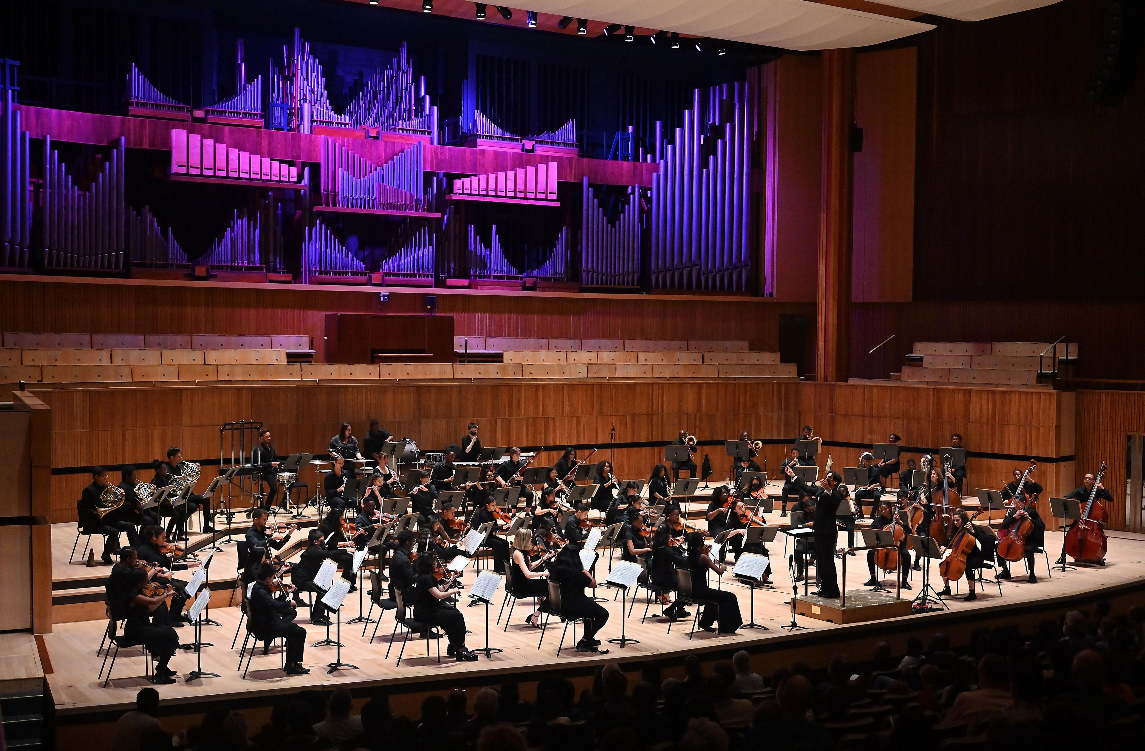 Chineke! Junior Orchestra on stage at the Royal Festival Hall
