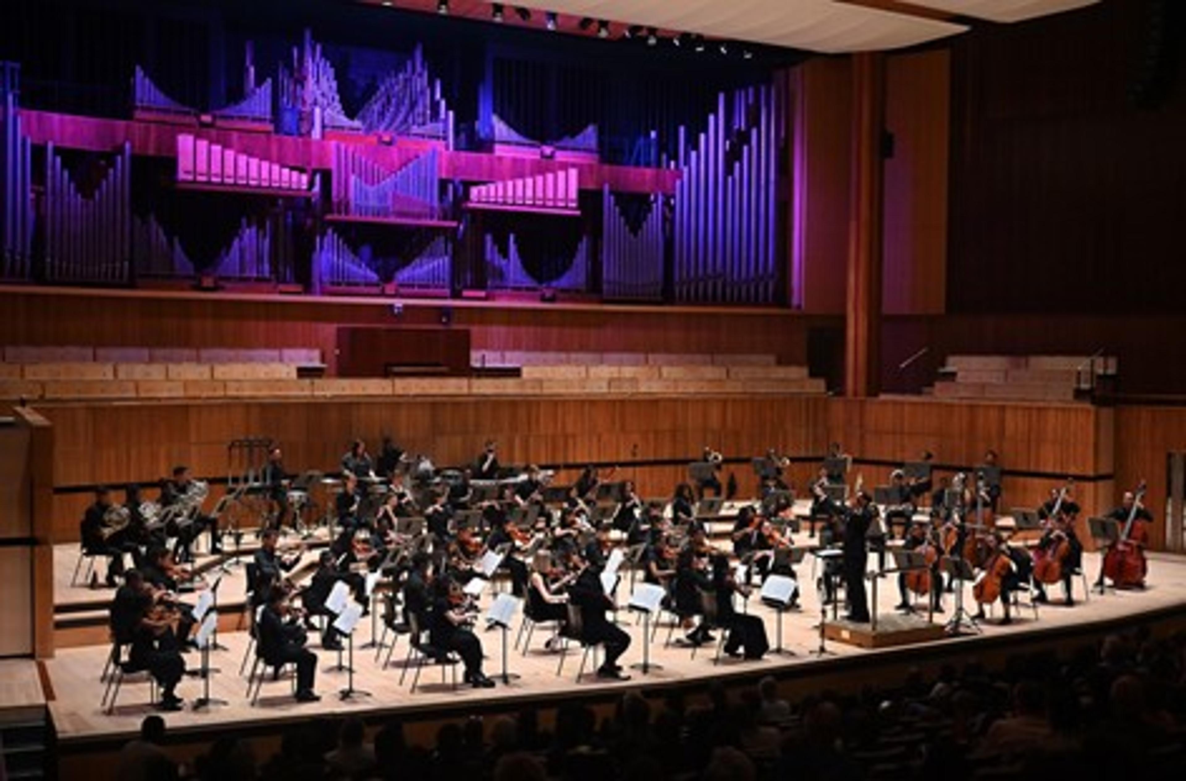 Chineke! Junior Orchestra playing on stage at the Royal Festival Hall