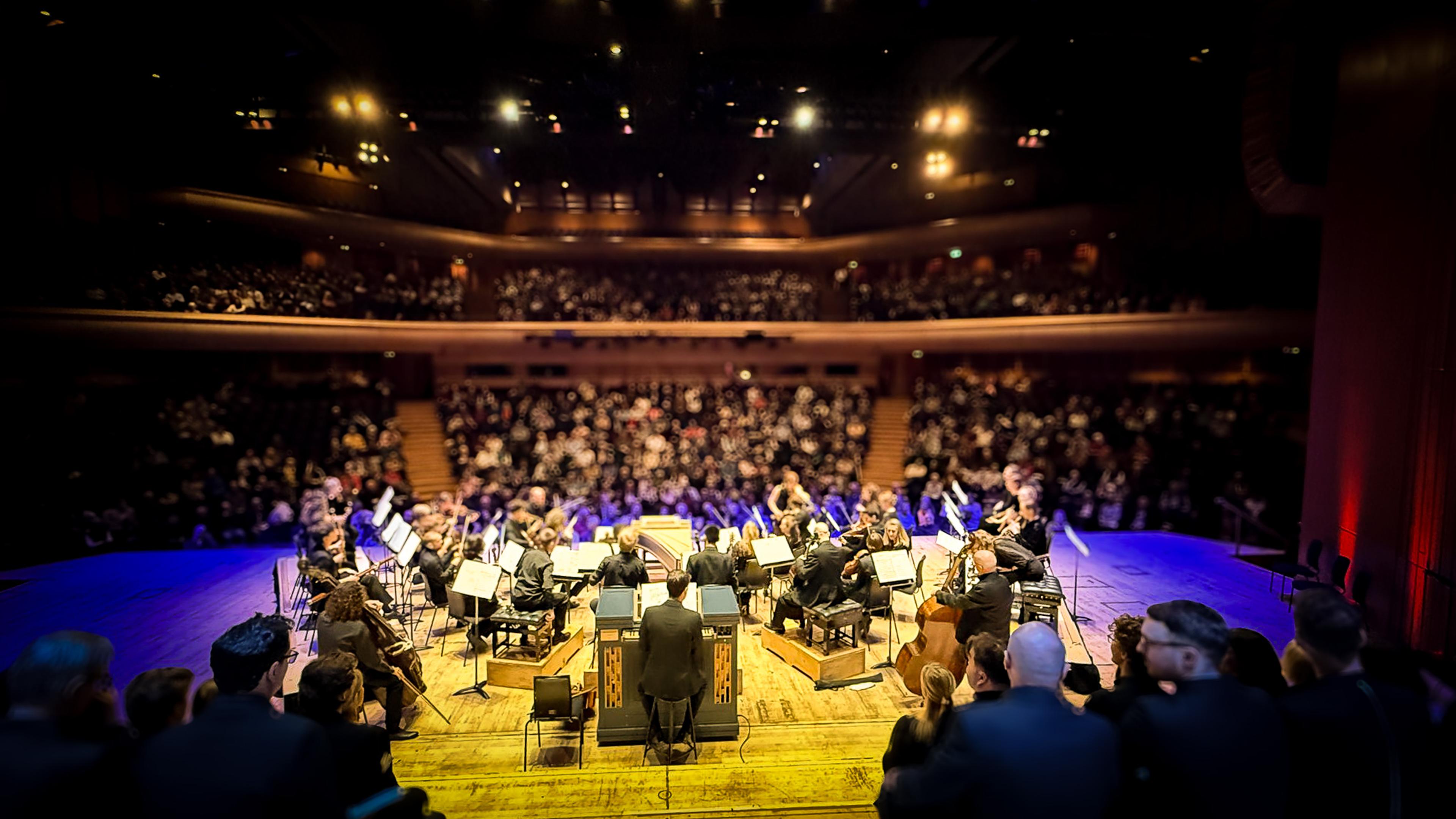 Arcangelo at Barbican performing to audience