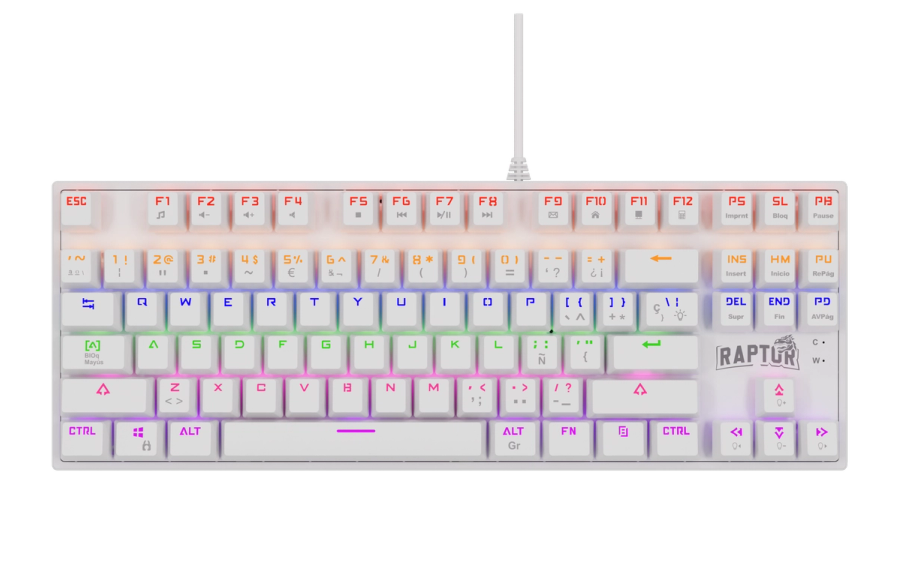 Teclado Gamer Raptor Fireclaw M87 White