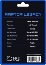 Disco SSD Raptor 480Gb Legacy Sata III