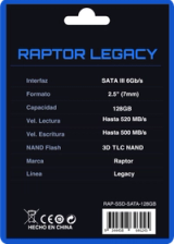 Disco SSD Raptor 128Gb Legacy SATA III 