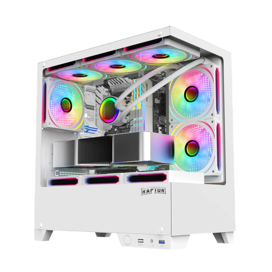 Gabinete Raptor Thunder Strike TG White