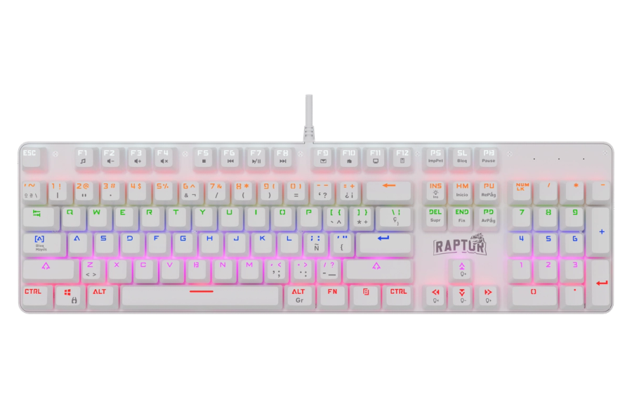 Teclado Gamer Raptor Fireclaw M104 White